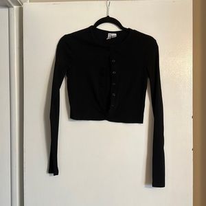 Black cropped cardigan